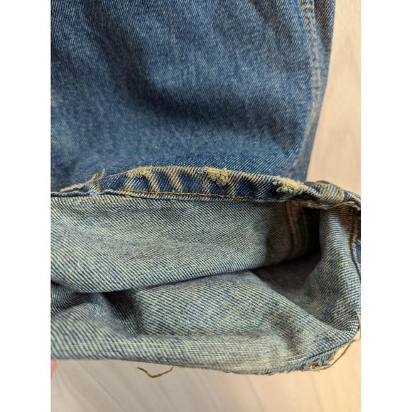 American Eagle Low Rise Boot Bootcut Denim Jeans Dark Mens Size 33/24 ALTERED - Picture 7 of 11